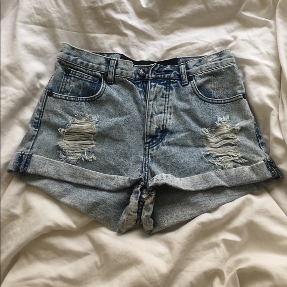 One Teaspoon High Rise Jeans Shorts - Picture 1 of 4
